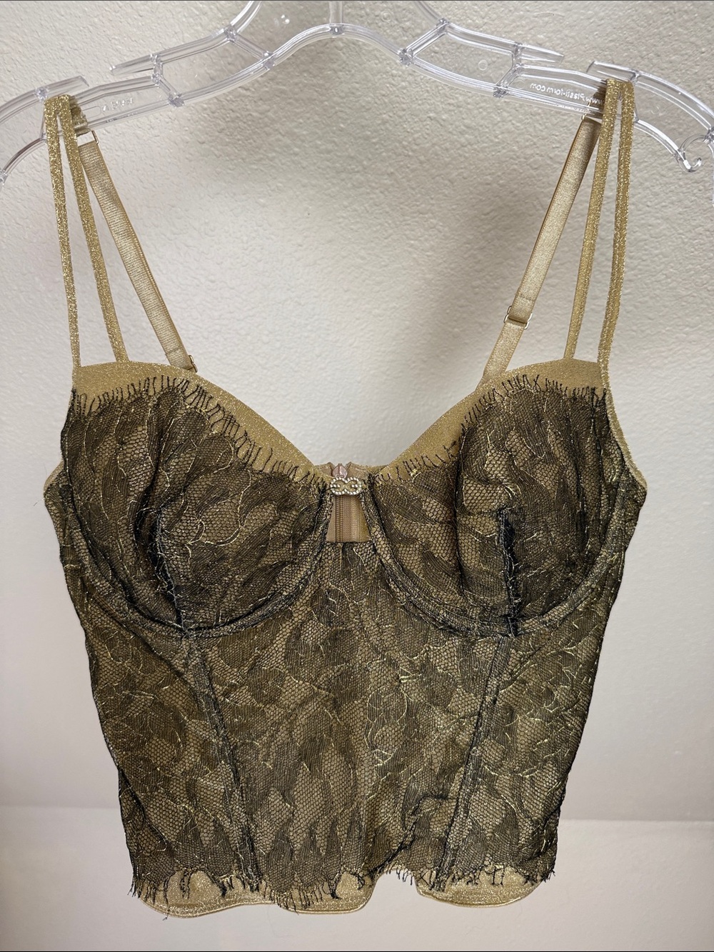 Escada Gold Vintage Basque Bustier 90's Zip Back